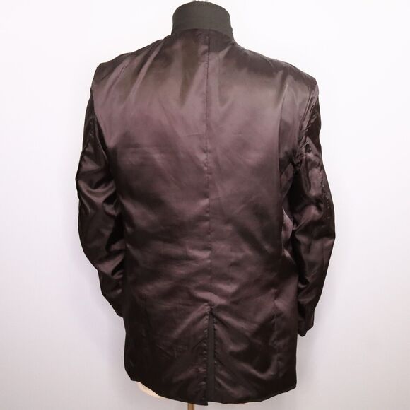 Perry Ellis Sport Coat Mens 44R Brown Windowpane Jacket Blazer Lined Career - Picture 13 of 15